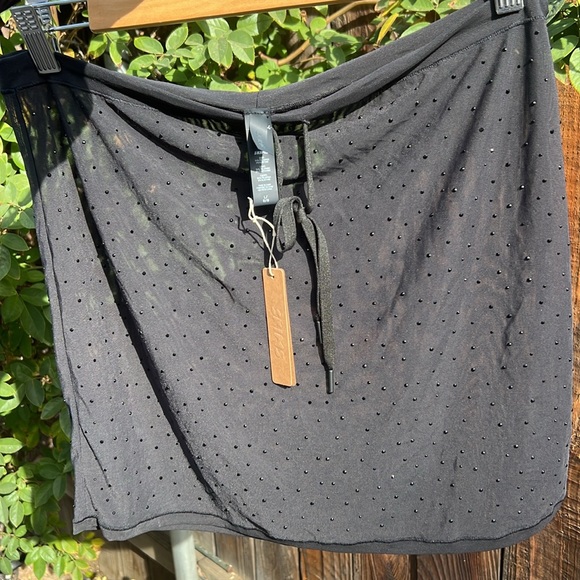 Skims Mesh Rhinestone Swim Cover Up Mini Skirt Onyx. Size L - Picture 12 of 14
